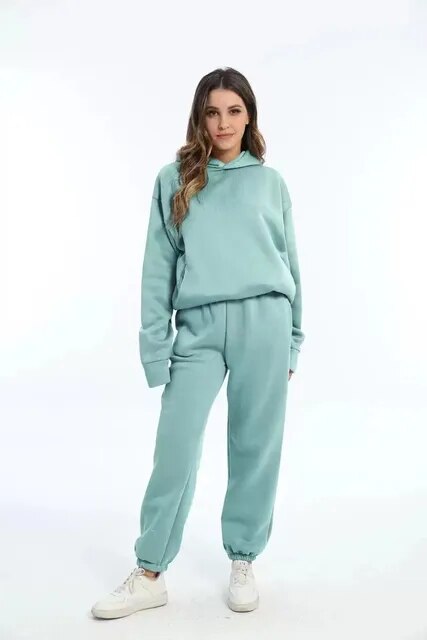 Oversized Trainingspak Set Voor Dames Met Hoodie en Broek
