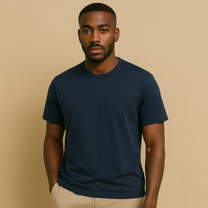 Basic Heren T-shirt met Ronde Hals van Zacht Katoen