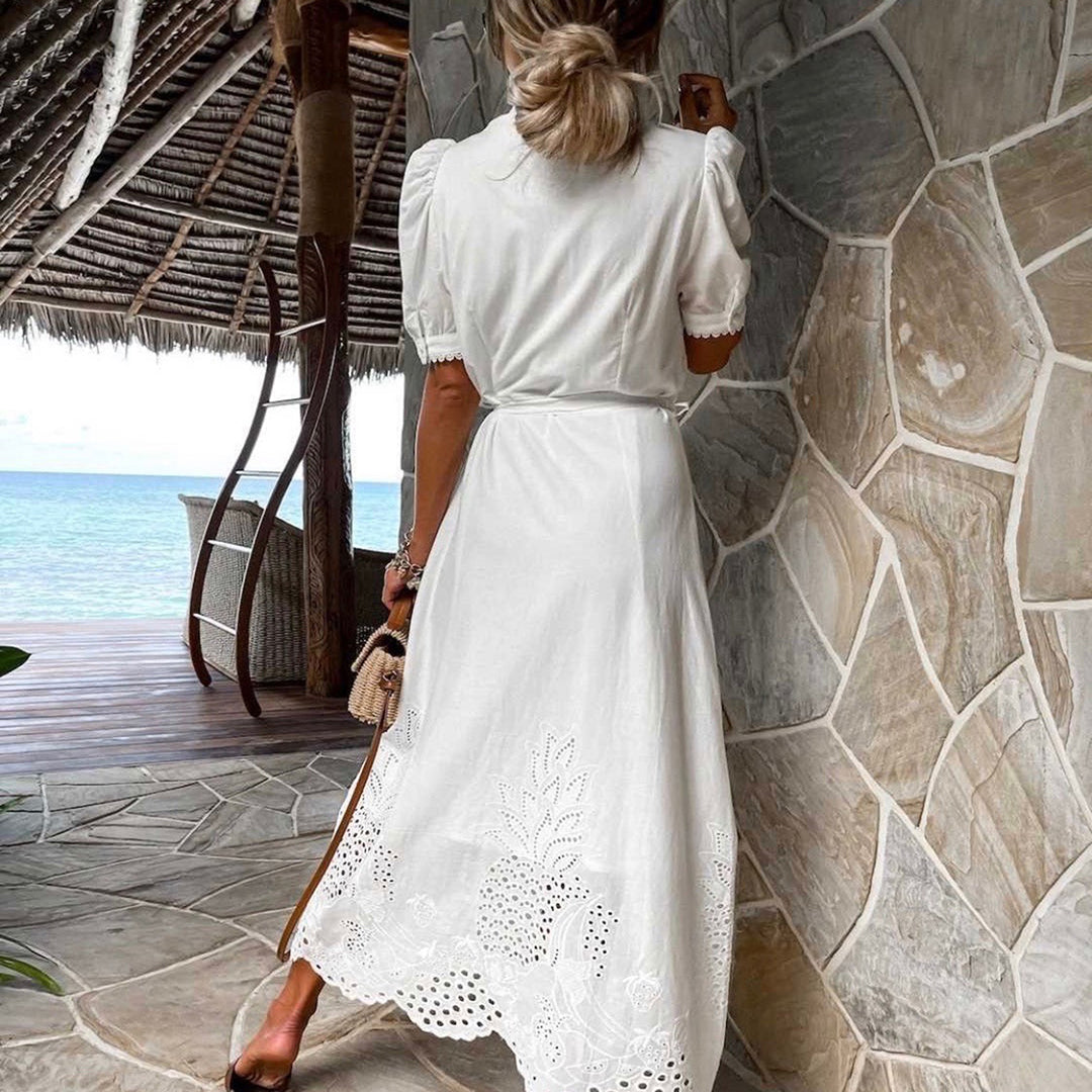 Lovisa - Geborduurde Maxi jurk met knoopsluiting voor dames