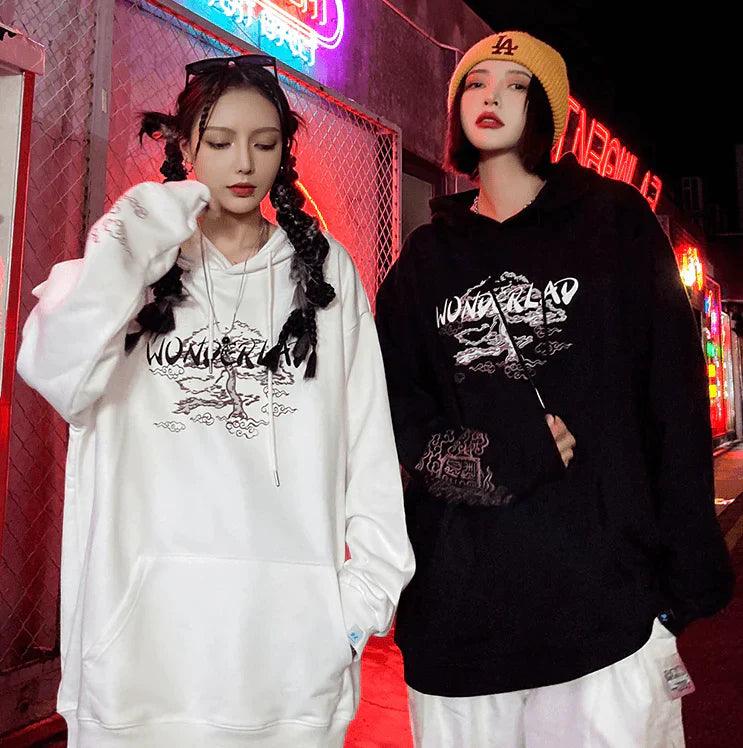 Casual Dames Hoodie met Japanse Sakura Print