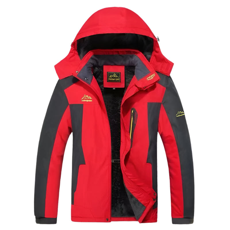 Waterdichte Heren Softshell Jas Warm Gevoerd met Capuchon en Ritszakken