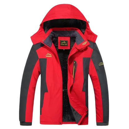 Waterdichte Heren Softshell Jas Warm Gevoerd met Capuchon en Ritszakken