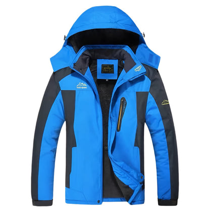 Waterdichte Heren Softshell Jas Warm Gevoerd met Capuchon en Ritszakken
