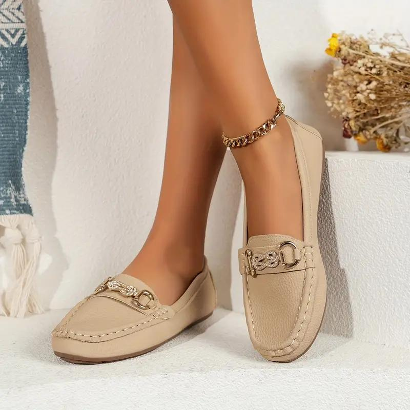 Luminita - Leren Loafers met Goudkleurige Schakel op de Wreef