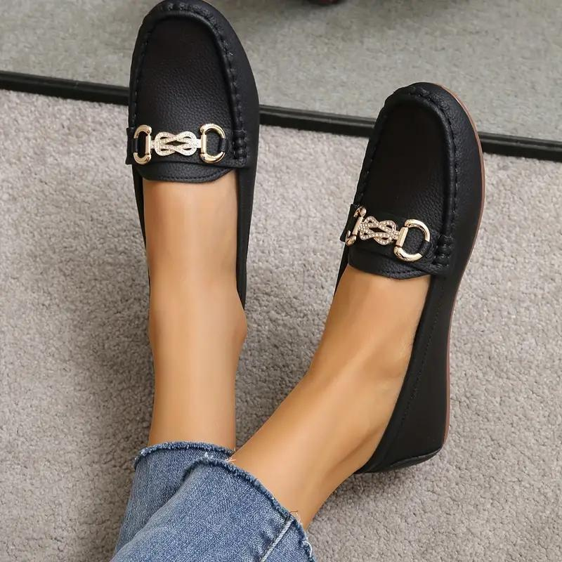 Luminita - Leren Loafers met Goudkleurige Schakel op de Wreef