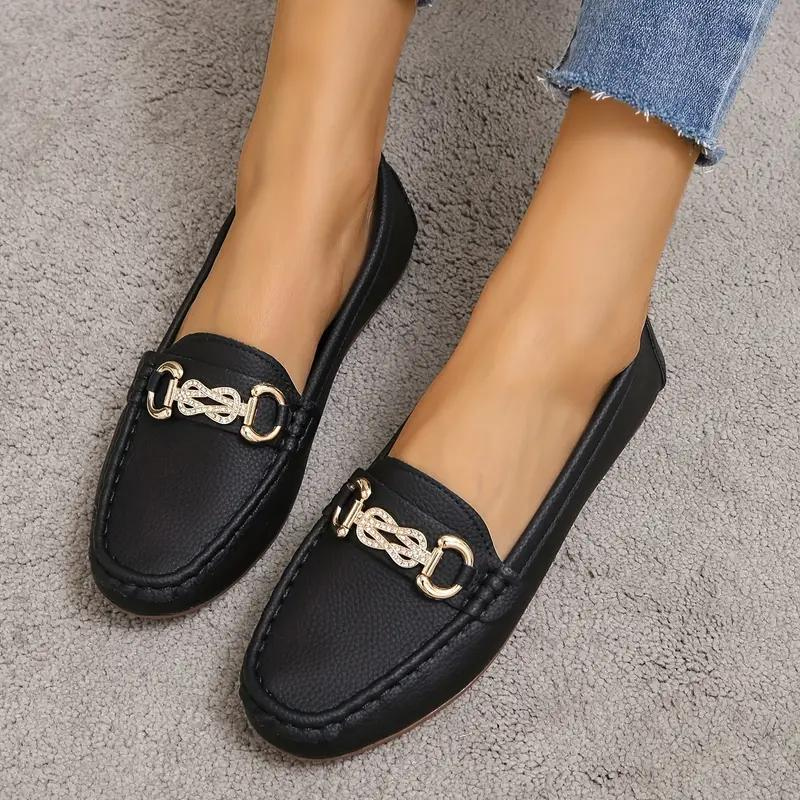 Luminita - Leren Loafers met Goudkleurige Schakel op de Wreef