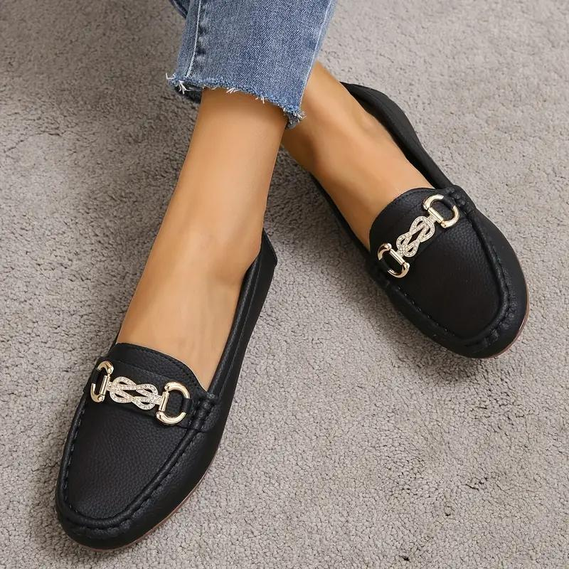 Luminita - Leren Loafers met Goudkleurige Schakel op de Wreef