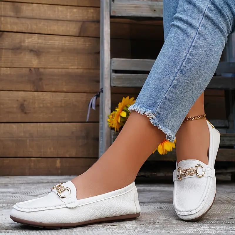Luminita - Leren Loafers met Goudkleurige Schakel op de Wreef
