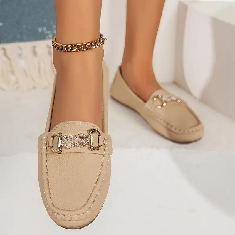 Luminita - Leren Loafers met Goudkleurige Schakel op de Wreef