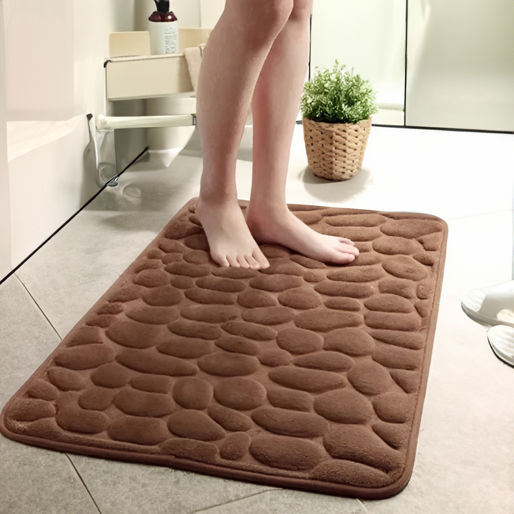Luxe Antislip Badmat in Steenstijl Zachte en Veilige