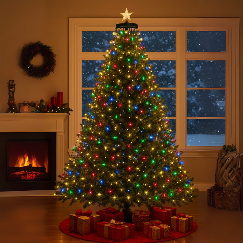 LED Kerstboom Verlichtingsset Met Ster En Meerkleurige Lichten