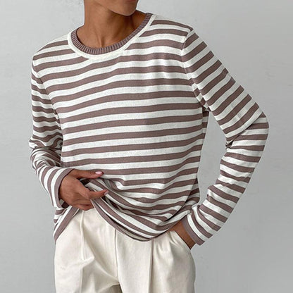 Selene – Gestreepte Dames Top met Ronde Hals en Relaxte Pasvorm