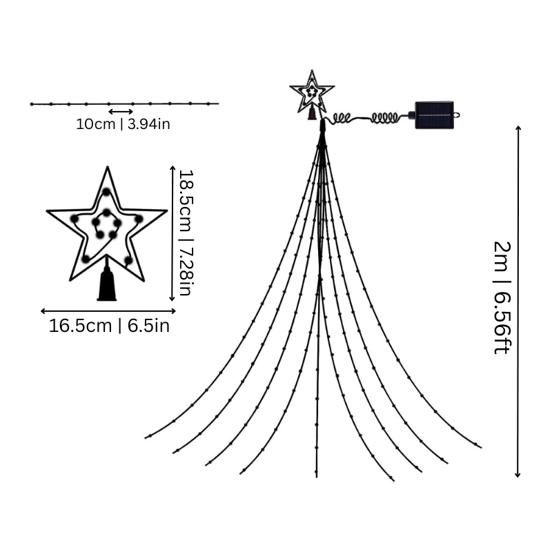 LED Kerstboom Verlichtingsset Met Ster En Meerkleurige Lichten