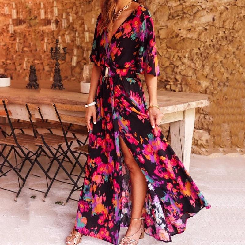 Miriam - Elegante wikkel maxi-jurk voor dames