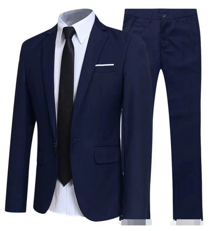 Elegant Italiaans Slim Fit Herenpak 2-Delig met Blazer en Broek