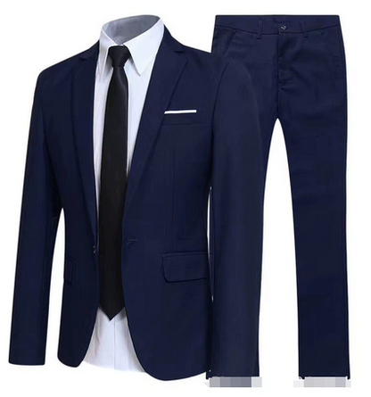 Elegant Italiaans Slim Fit Herenpak 2-Delig met Blazer en Broek