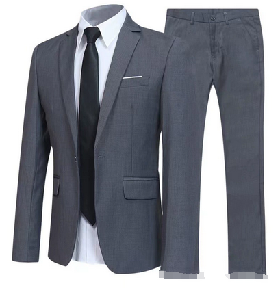 Elegant Italiaans Slim Fit Herenpak 2-Delig met Blazer en Broek