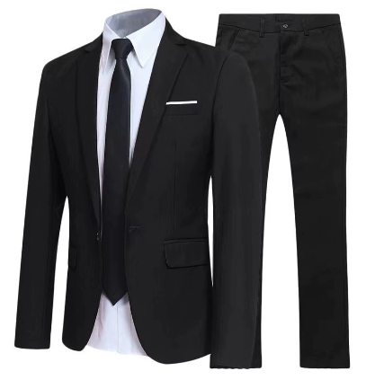 Elegant Italiaans Slim Fit Herenpak 2-Delig met Blazer en Broek