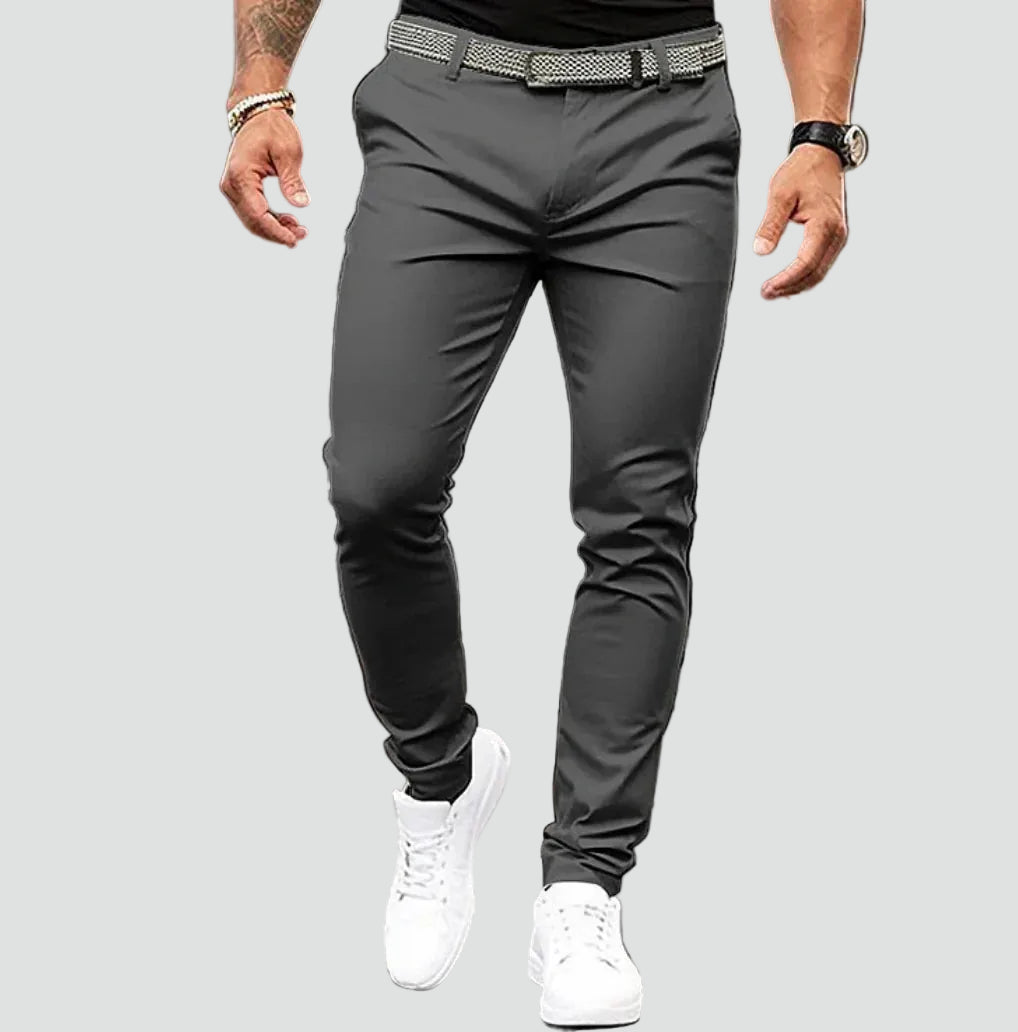 Heren Stretch Chino Broek Met Slim Fit En Zakken