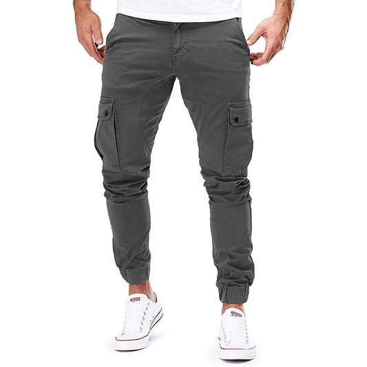 Cargo Broek Jogger Slim Fit met Zakken en Elastische Boorden voor Heren
