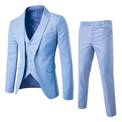 Elegante 3-Delige Heren Blazer-Broek Set Met Gilet
