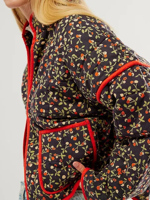Yasmin - Luipaardprint gewatteerd jack voor dames