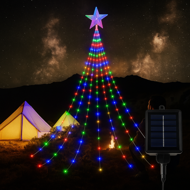LED Kerstboom Verlichtingsset Met Ster En Meerkleurige Lichten