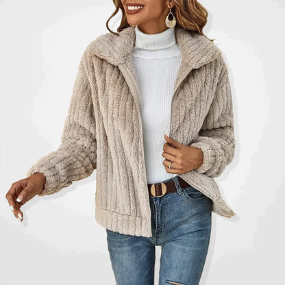 Callista – Teddy vest van ribstof