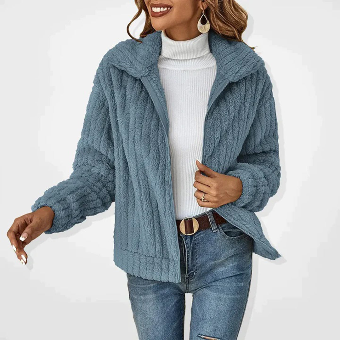 Callista – Teddy vest van ribstof