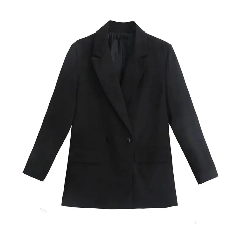 Trendy Oversized Dames Blazer Met Dubbele Knopen En Revers