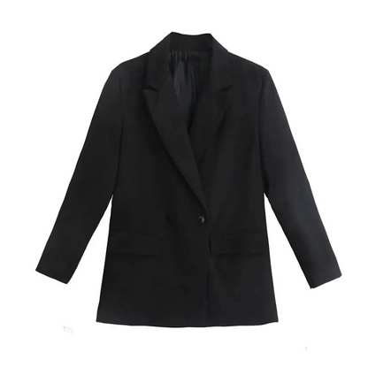 Trendy Oversized Dames Blazer Met Dubbele Knopen En Revers