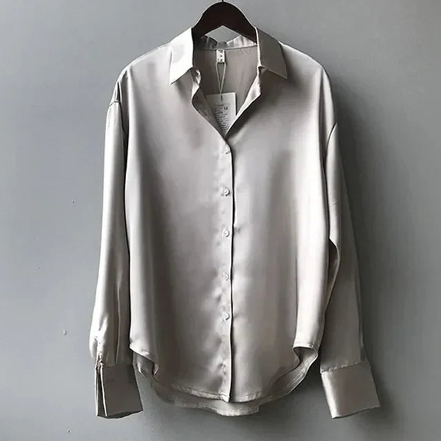 Elegante Lange Mouw Blouse Voor Vrouwen Met Knoopsluiting