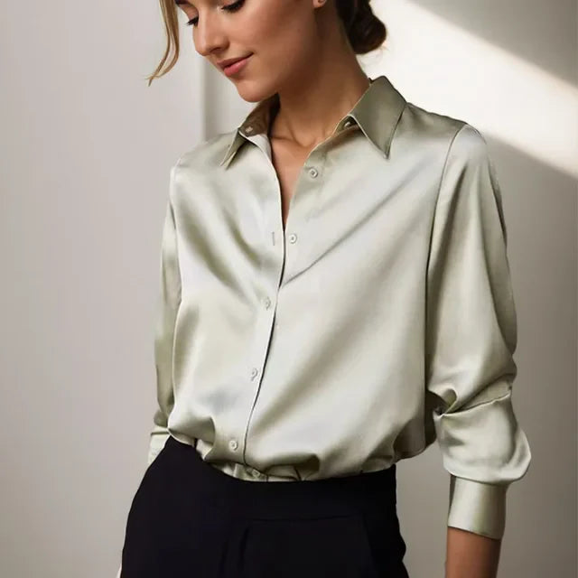 Elegante Lange Mouw Blouse Voor Vrouwen Met Knoopsluiting