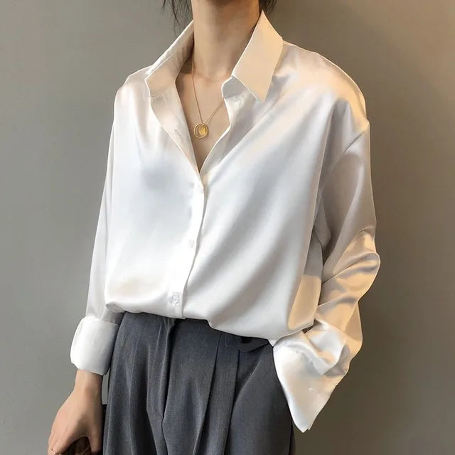 Elegante Lange Mouw Blouse Voor Vrouwen Met Knoopsluiting