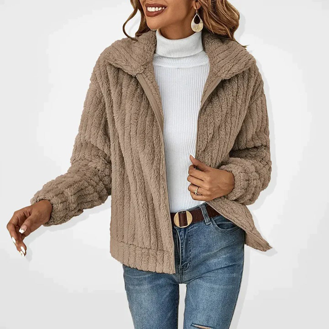 Callista – Teddy vest van ribstof