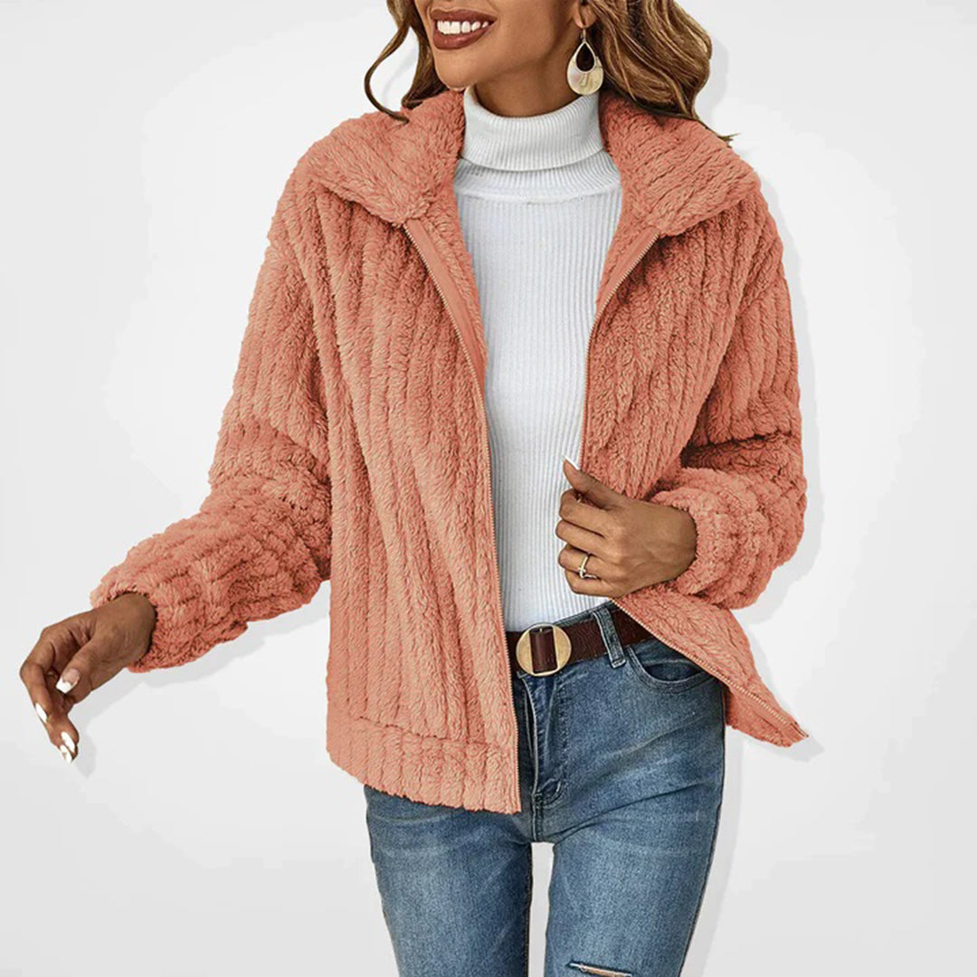 Callista – Teddy vest van ribstof