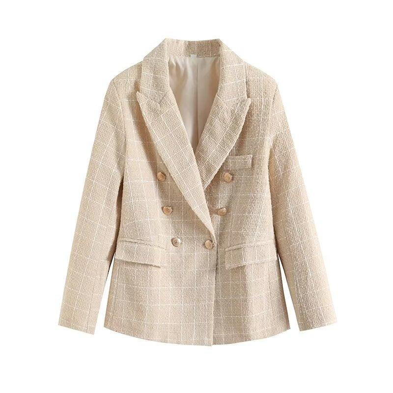 Odette - Tweed Blazer met Dubbele Knopenrij voor Dames
