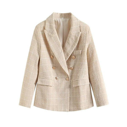 Odette - Tweed Blazer met Dubbele Knopenrij voor Dames