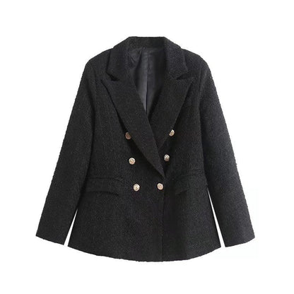 Odette - Tweed Blazer met Dubbele Knopenrij voor Dames