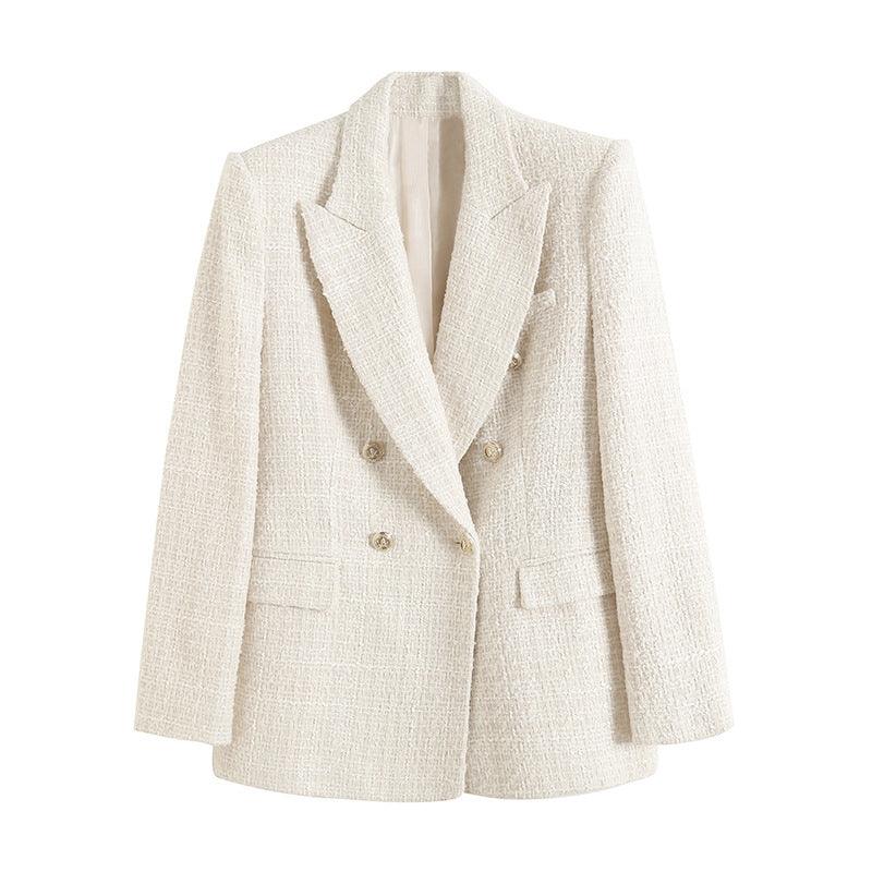 Odette - Tweed Blazer met Dubbele Knopenrij voor Dames
