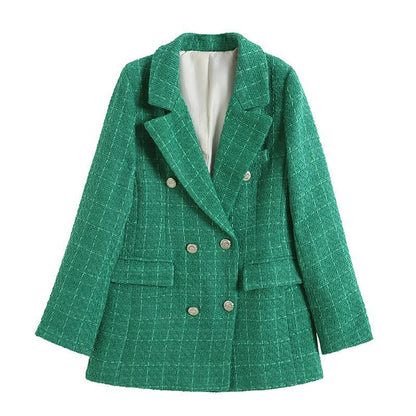 Odette - Tweed Blazer met Dubbele Knopenrij voor Dames