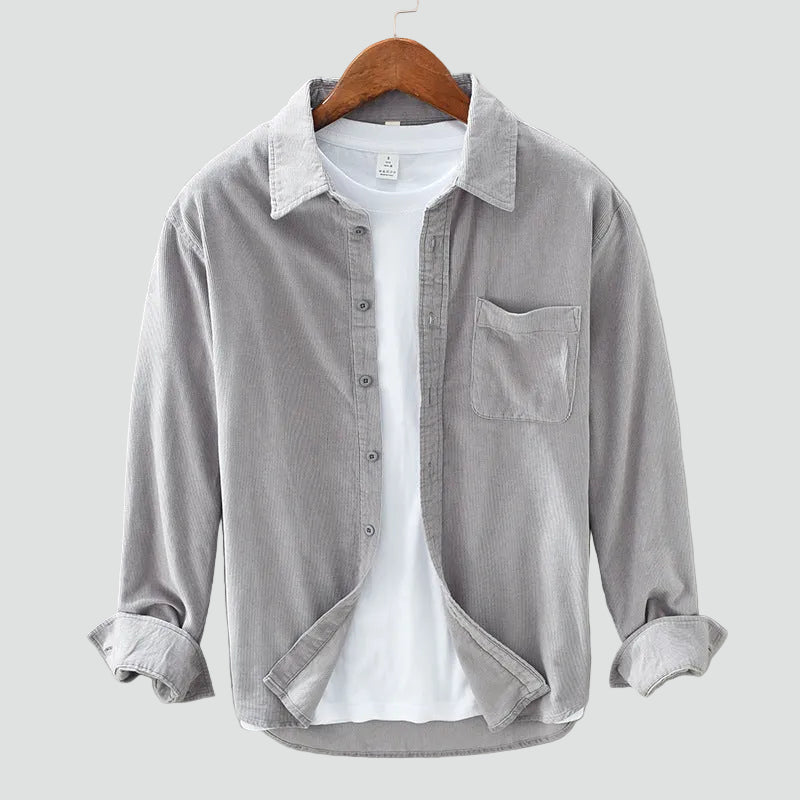 Casual Heren Overhemd Met Borstzak En Knoopsluiting