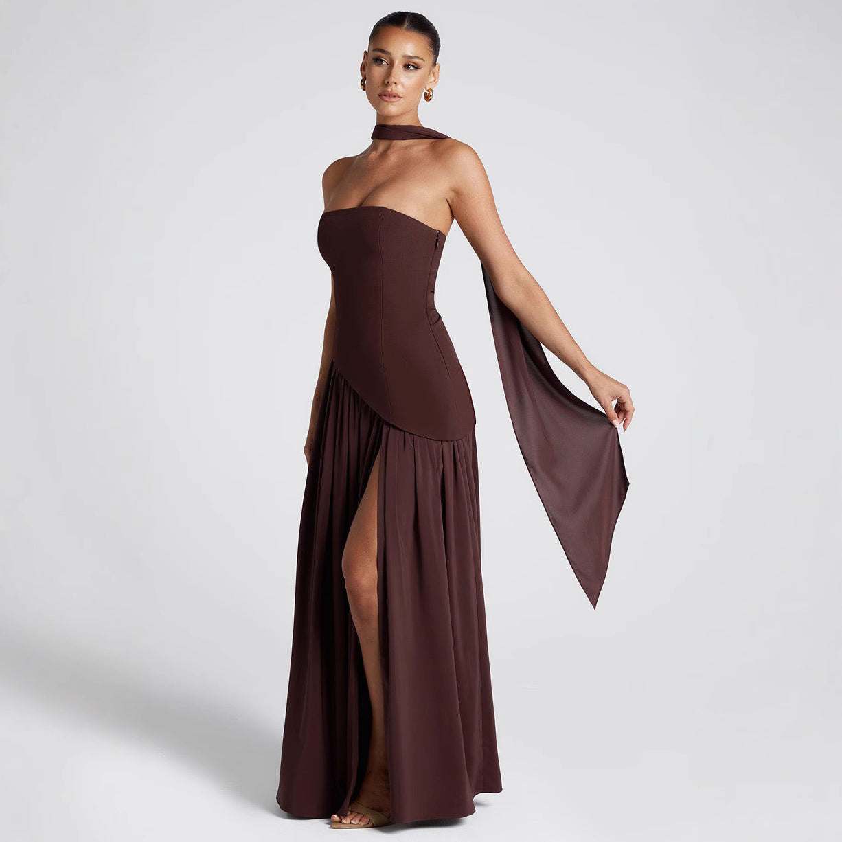 Rocío - Avondjurk met Strapless Bovenlijfje en Zijsplit voor Dames