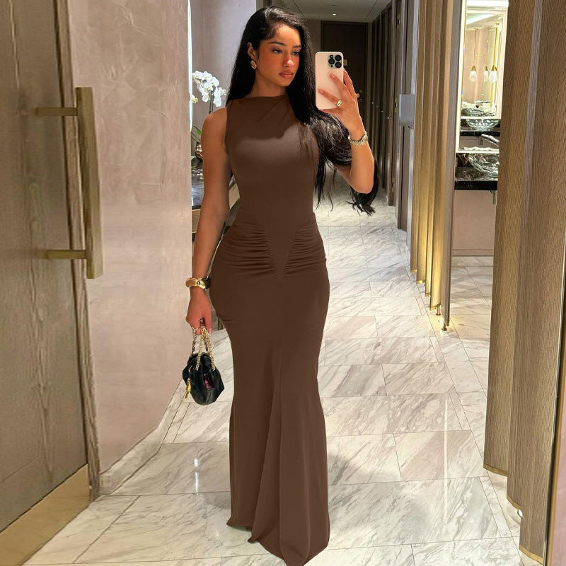 Irene - Getailleerde Maxi-jurk met Plissé Taille voor Dames