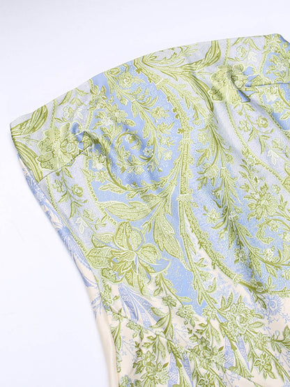 Eszter - Straploze Bloemen Maxi Jurk met Split voor Vrouwen
