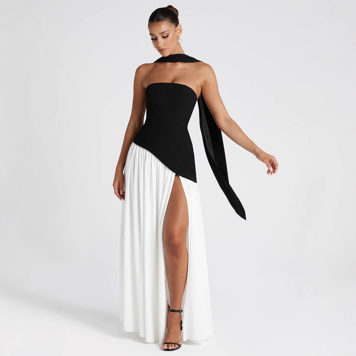 Rocío - Avondjurk met Strapless Bovenlijfje en Zijsplit voor Dames