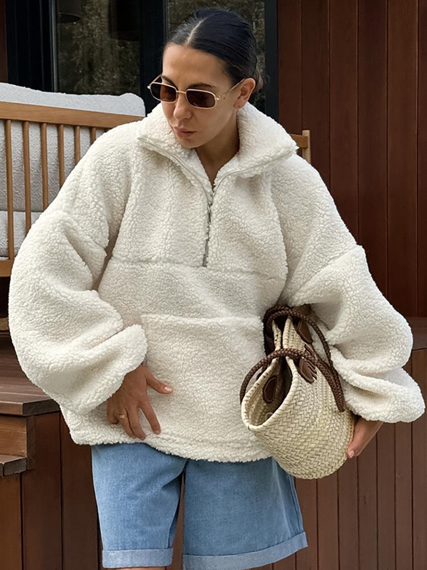 Warme Zachte Dames Teddy Vest Korte Winter Trui