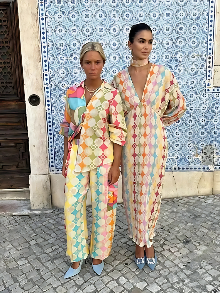 Isla - Boho Zomerjurk met Kleurrijke Print voor Dames