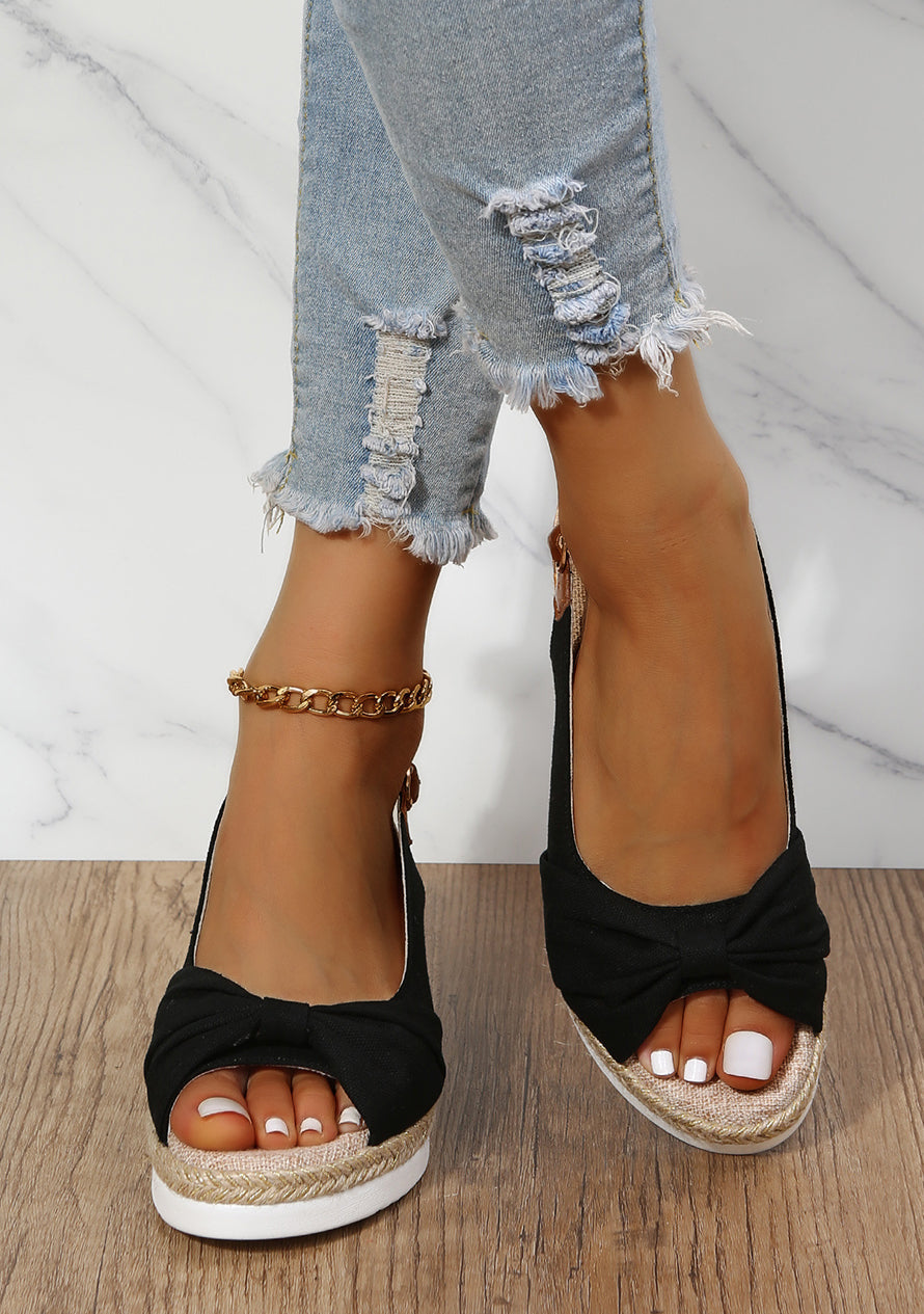 Zahara - Platformsandalen met geknoopte voorband