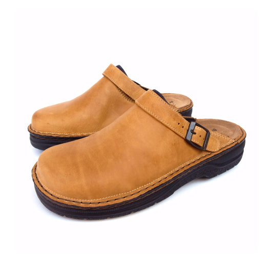 Orthopedische Leren Pantoffels met Hielband en Antislip Zool voor Heren